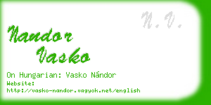 nandor vasko business card